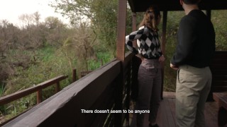 Petite horny teen fucked in public park - Almost caught! - Outdoor amateur sex