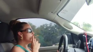 I let bisexual guy jerk off to me in public while I smoke and drive truck in mini dress part 6