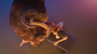 Teen gives pleasure to a big wild cock [Wild Life] Furry monster