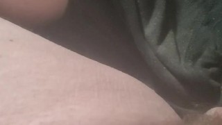 Fat male taped head masturbation