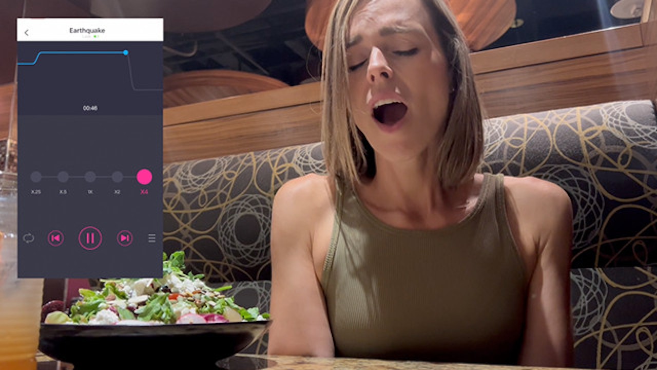 Image for porn video Cumming hard in public restaurant with Lush remote controlled vibrator at YouPorn