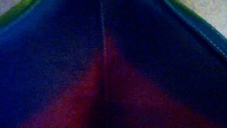 Creampie breeding cums thru panties