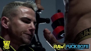 RawFuckBoys - Bubble butt bottom takes bare cock and fuck machine
