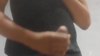 Stroking my big black dick