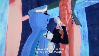 Esdeath daydreams about femdom, then acts on it with two prisoners