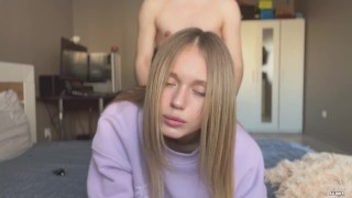 Cutie Shows Her Body And Helps Her Boyfriend Cum After Passionate Sex.