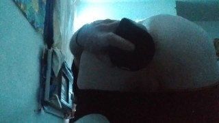 Sissy fucking a doggy dildo