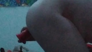 Sissy loves big dildo