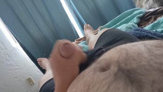 Jerking in my boxers and cumming on my belly