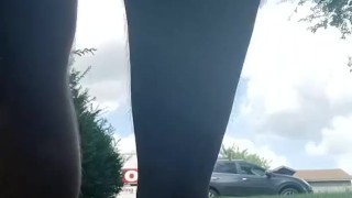 Sean pissing outdoors barefoot