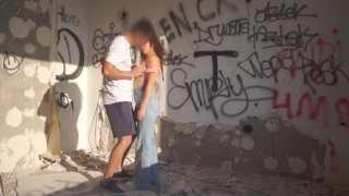 Quick sex in an abandoned building until security came