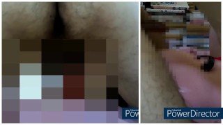2Cameras] Hairy Japanese Masturbate. Look at the anal orgasmic contractions.
