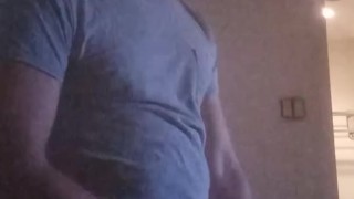 party pig Jacks his cock until he cums