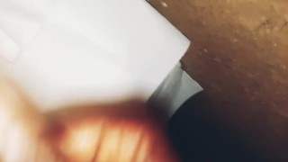 Cumshot in the public toilet