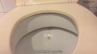 Try not to piss on the toilet seat - Piss on a tiny man instead - Manlyfoot 💦🧎🏻‍♂️- Golden shower