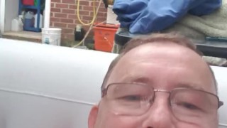 Hot tub. Just been on chaturbate.my name gibbop. Follow, if you want any vids with toys call.