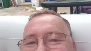 Hot tub. Just been on chaturbate.my name gibbop. Follow, if you want any vids with toys call.