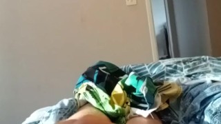 Messing with my shirt, dirty cumshot 