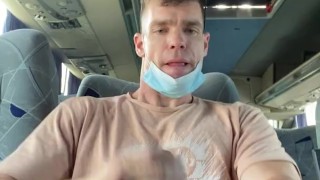 Damian wanks at the Bus