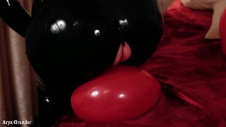 sexy latex catsuit tease