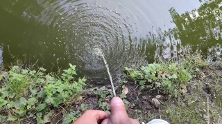 Long pissing to the water makes water bubbly - bubbly piss