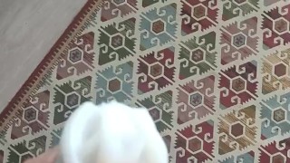 Guy with nice socks fuck his toy and cumming inside