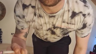 Daddy stripping and smoking