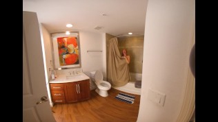 Stepmom VR porn showering and giving blowjob to stepson