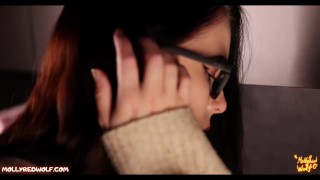 Girl in Glasses Sucked your BIG cock while preparing the hookah for the evening - MollyRedWolf