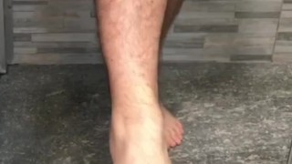 Take a shower. Time for me. Men foot feet fetish massage relax