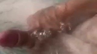 Blowing loads in the hot tub during a storm