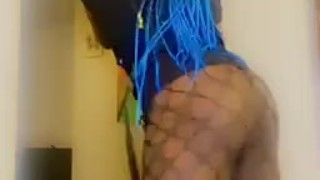 Ass shaking in fish nets 
