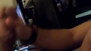 Teen Guy With Big White Cock Explodes Cum On Himself 