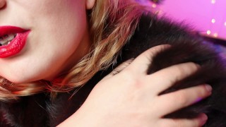 FUR SOUNDS fetish video of touching fur coat - ASMR relax sounding