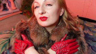 My new RED leather GLOVES close up FETISH video - ASMR relax sounding