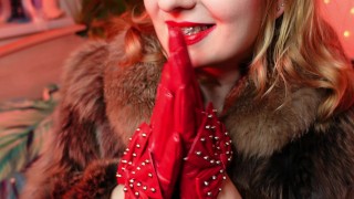 My new RED leather GLOVES close up FETISH video - ASMR relax sounding