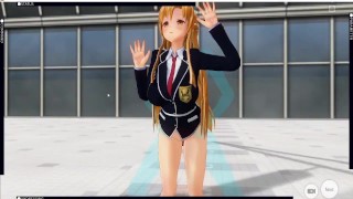[CM3D2] Sword Art Online hentai - Asuna Yuuki gets roughly fucked in public.
