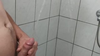 Pissing cock in the shower room