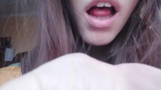 Giantess up and swallows you whole