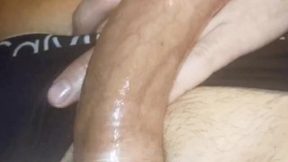 I love to masturbate and fill my boxers with my big cock, cum