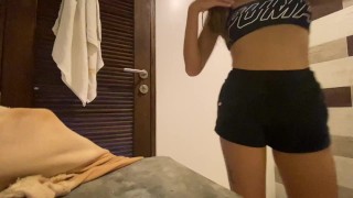 Returned to the hotel, jerked off and cum from fingers