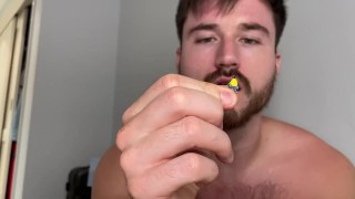 Macrophilia - taped to giant gym shorts