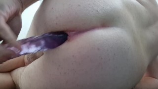 Training my ass to take 16 inch dildo fully in my asshole