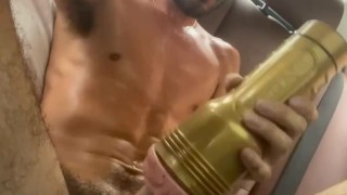 SLOPPY NUTS CUMSHOT - After 2 hours of hot sweaty edging in my backseat 