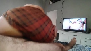 pussy seen from below busting a hard dick with a mini skirt ass, imagine i'm on your naughty dick