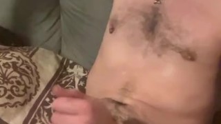 Stroking my Uncut cock tilk cumming