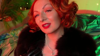 lipstick fetish video - close up ASMR - blogger in FUR