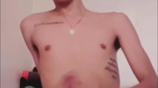 Horny Inked Filipino Twink Jerking Off in His Room