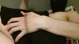 Twink pup on his bed lift his skirt to show you his ass and spank himself