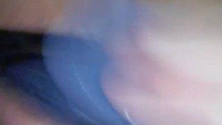 Playing with my wet pussy with my panties to the side